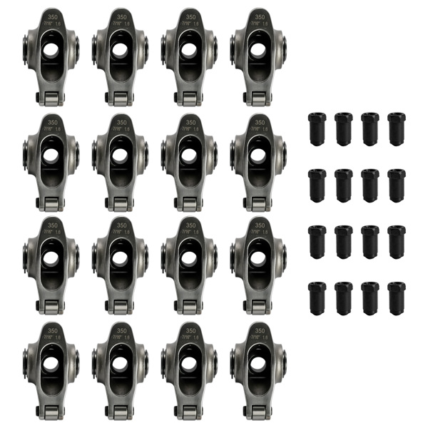 1.6 Ratio 7/16" Full Roller Rocker Arms Kit for Chevy SBC 350 No Self-Aligning Stainless Steel Standard