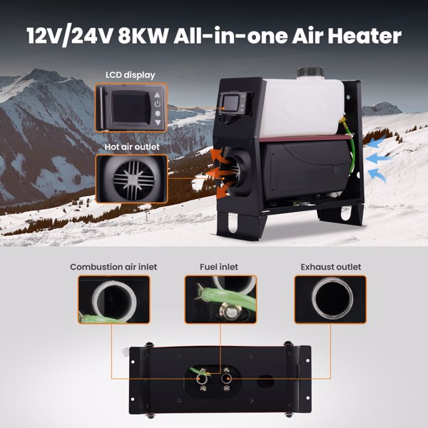 Air diesel Heater LCD Remote 2KW-8KW 12V For Trucks Lorrys Boats Bus Car Van