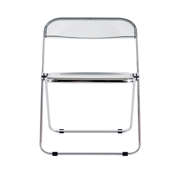 Gray Clear Transparent Folding Chair Chair Pc Plastic Living Room Seat 