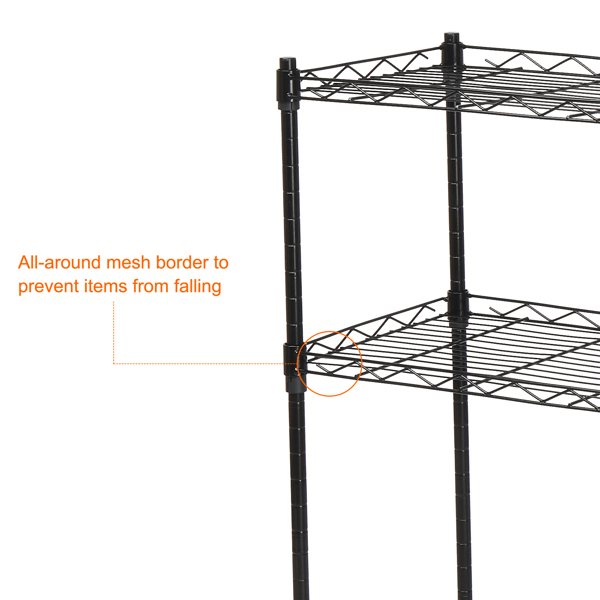 Changeable Assembly Floor Standing Carbon Steel Storage Rack Black