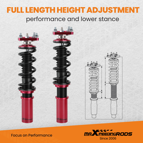 24 Ways Damper & Height Adjust Coilover For Ford Mustang SN95 Convertible 94-04 C2408230004