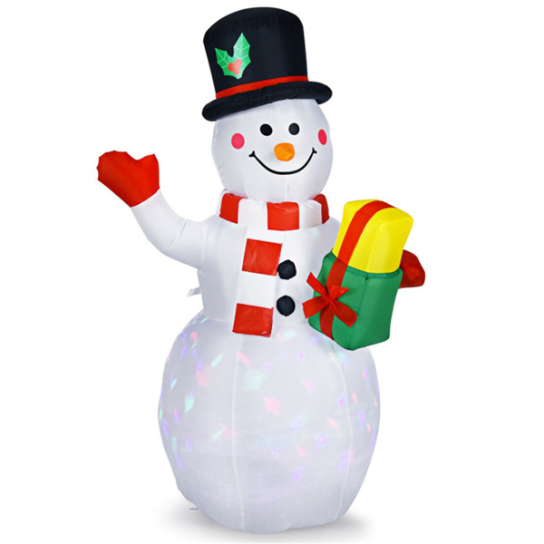 5-foot tall snowman inflatable Christmas decoration with colorful LED lights