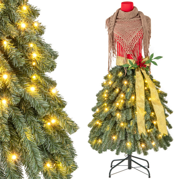 5 FT Pre-lit Mannequin Artificial Christmas Tree Dress Form