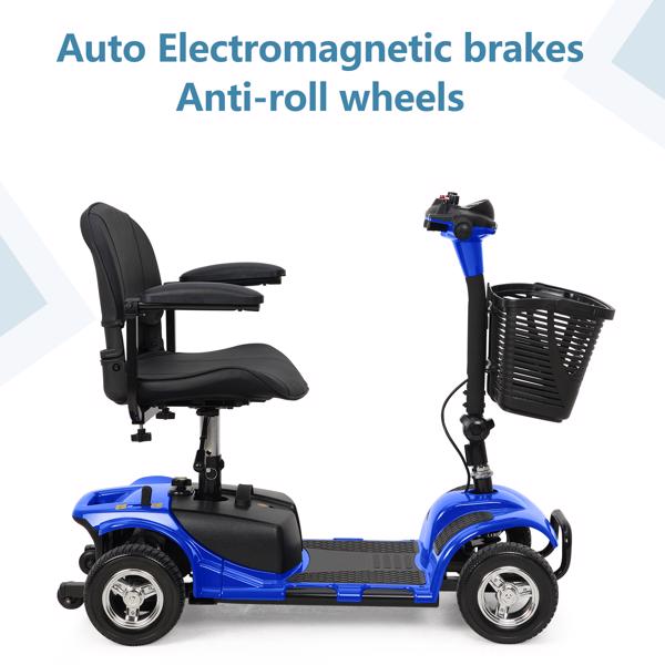 4 Wheel Mobility Scooter for Seniors, Electric Power Wheelchair with Lights and Long Range Battery