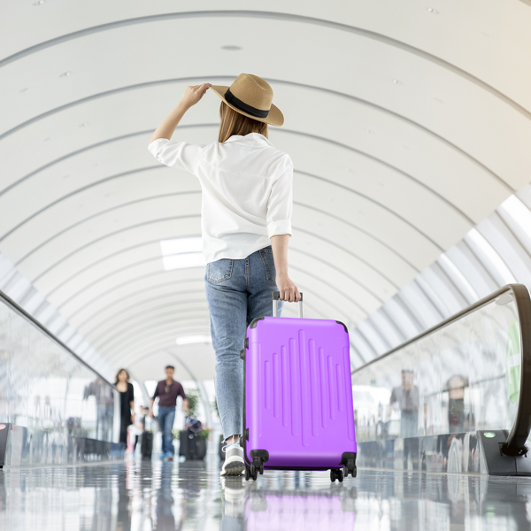 FCH 3-in-1 trolley case with 2 corners and diamond stripes - lavender