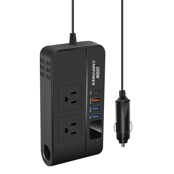 Multi Bulton Socket Car Inverter Mulifunctional Car Power Converter Socket -12V To 220V