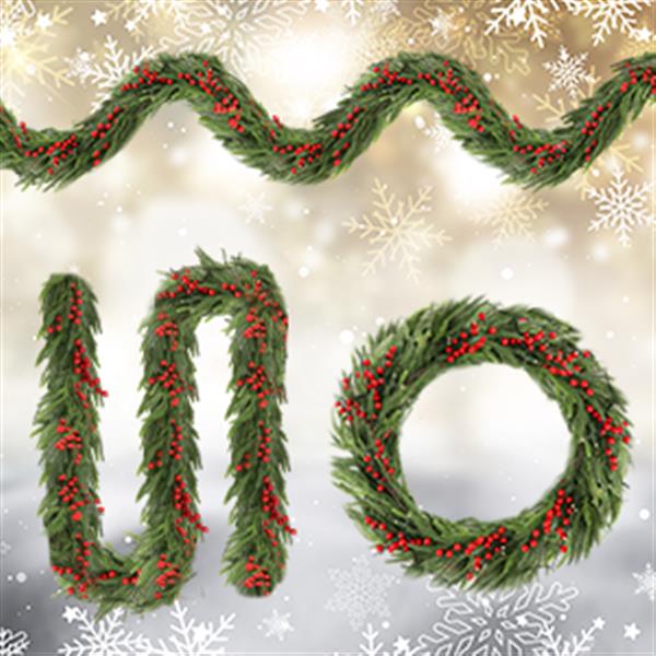 108'' in. Lighted Faux Spruce Garland