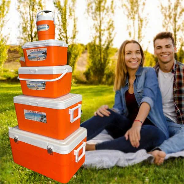 1L+5L+13L+27L+45L picnic insulated box, fresh-keeping box, outdoor picnic, barbecue, camping portable insulated box, orange fresh-keeping box