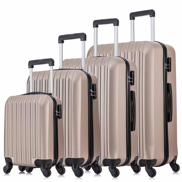 5 Piece Set Luggage Sets Suitcase ABS Hardshell Lightweight Spinner Wheels (16/20/24/28 inch) 