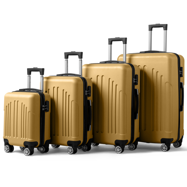 FCH Curved Vertical Stripe 4-in-1 Trolley Case - Mustard Yellow