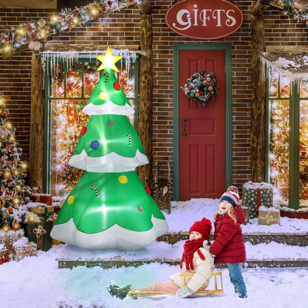 6.9 FT Lighted Christmas Inflatable Decoration, Inflatable Christmas Tree, Blow Up Yard Decorations with Built-in LED Lights for Holiday Party Front Yard Lawn Garden Decor