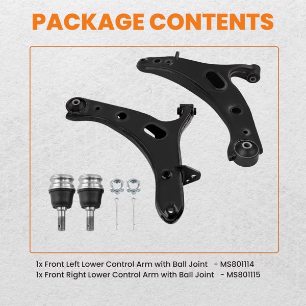 2x Front Lower Control Arms Kit w/Ball Joint For 2010-2014 Subaru Legacy Outback