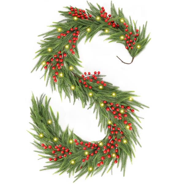 72'' in. Lighted Faux Spruce Garland 2PCS