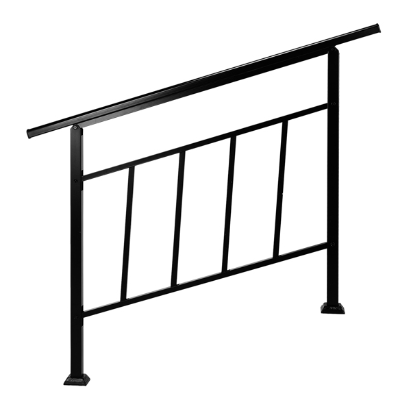 Artisasset Matte Black Outdoor 3 Level Iron Handrail