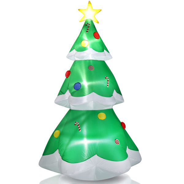 6.9 FT Lighted Christmas Inflatable Decoration, Inflatable Christmas Tree, Blow Up Yard Decorations with Built-in LED Lights for Holiday Party Front Yard Lawn Garden Decor