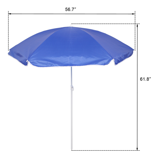 Portable Outdoor 2-Seat Folding Chair with Removable Sun Umbrella Blue