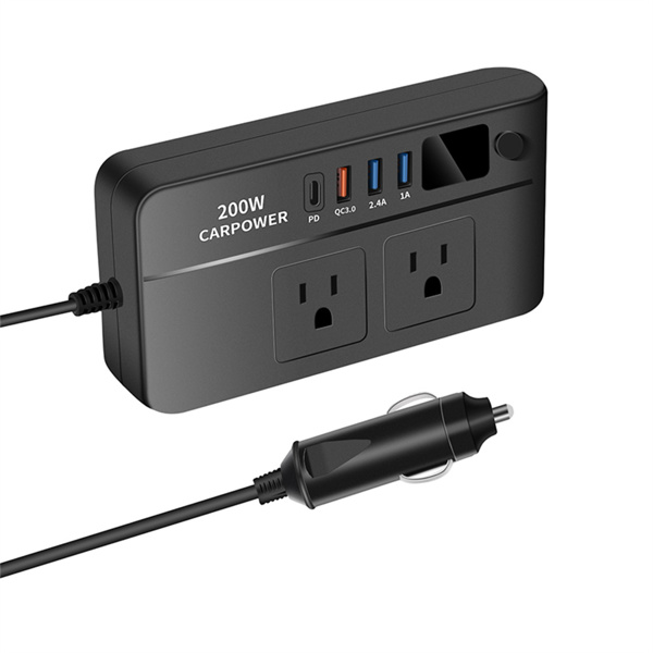 Multi Bulton Socket Car Inverter Mulifunctional Car Power Converter Socket -12V To 220V