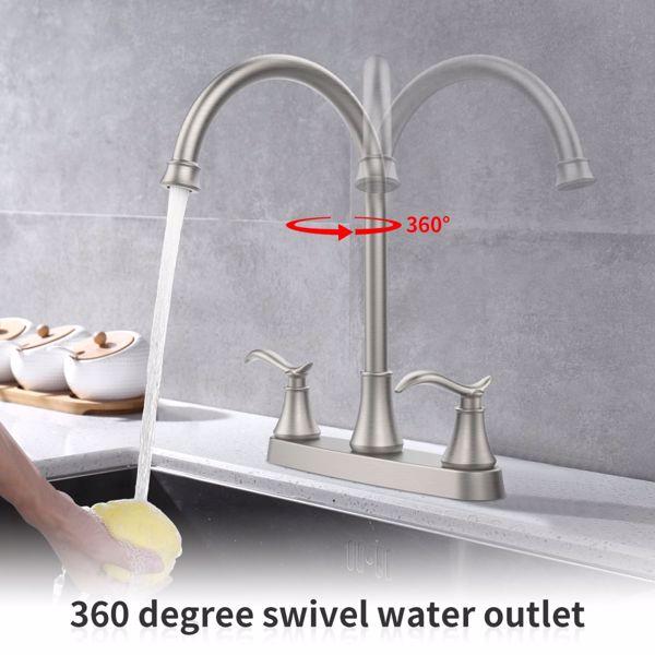 Single Handle High Arc Brushed Nickel Pull Out Kitchen Faucet,Single Level Stainless Steel Kitchen Sink Faucets with Pull Down Sprayer[Unable to ship on weekends, please note that]