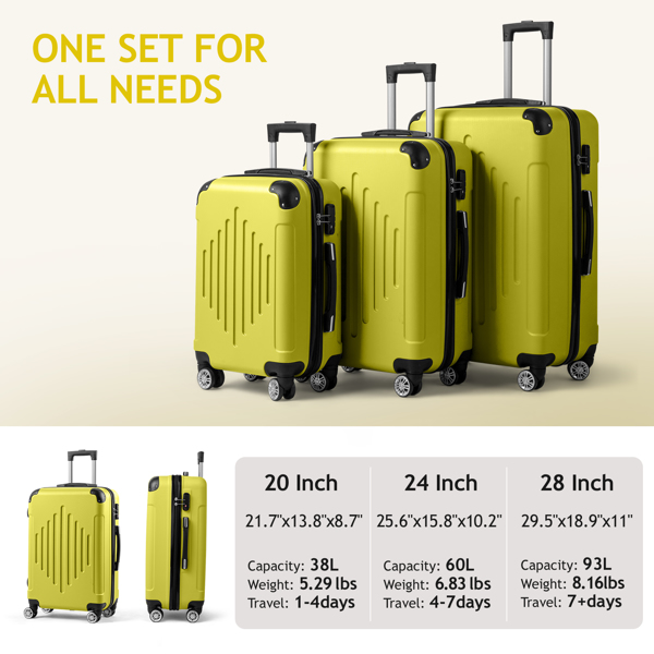  3-in-1 trolley case with 2 corners and diamond stripes - cream yellow