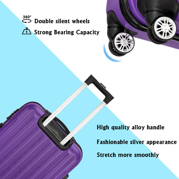 3-in-1 Multifunctional Large Capacity Traveling Storage Suitcase Luggage Set Purple