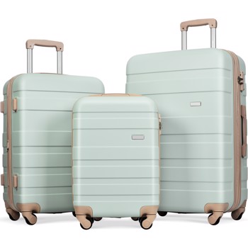 Luggage Sets New Model Expandable ABS Hardshell 3pcs Clearance Luggage Hardside Lightweight Durable Suitcase sets Spinner Wheels Suitcase with TSA Lock 20\\'\\'24\\'\\'28\\'\\'( Grey Green)