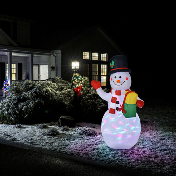 5-foot tall snowman inflatable Christmas decoration with colorful LED lights