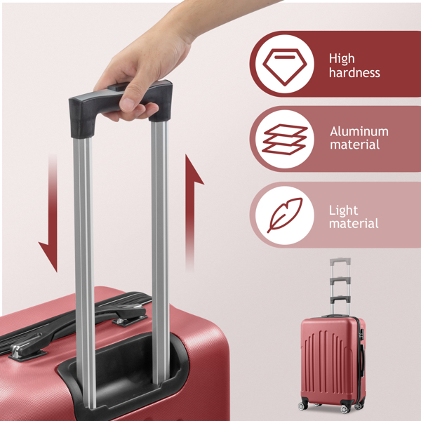 FCH Curved Vertical Stripe 4-in-1 Trolley Case - Retro Red