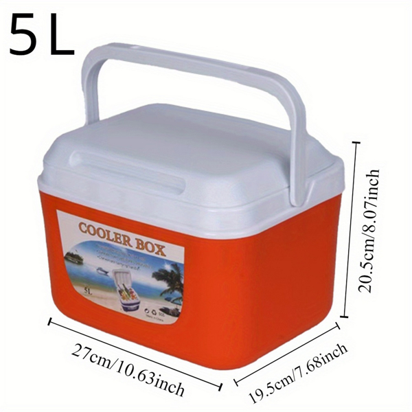 1L+5L+13L+27L+45L picnic insulated box, fresh-keeping box, outdoor picnic, barbecue, camping portable insulated box, orange fresh-keeping box