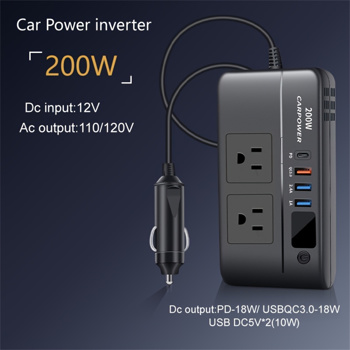 Multi Bulton Socket Car Inverter Mulifunctional Car Power Converter Socket -12V To 220V