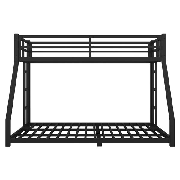 Metal Twin XL over Queen Bunk Bed for Teens and Adults,Space-Saving/Noise Reduced/No Box Spring Needed, Black