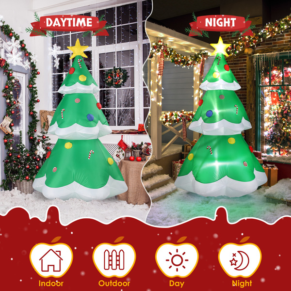 6.9 FT Lighted Christmas Inflatable Decoration, Inflatable Christmas Tree, Blow Up Yard Decorations with Built-in LED Lights for Holiday Party Front Yard Lawn Garden Decor