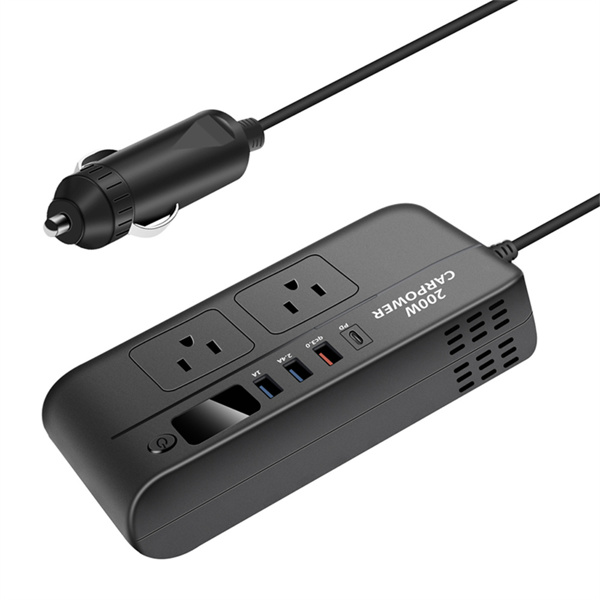 Multi Bulton Socket Car Inverter Mulifunctional Car Power Converter Socket -12V To 220V
