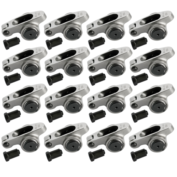 Stainless Steel Full Roller Rocker Arms Kit for Chevrolet SBC 350 1.6 Ratio 7/16''+Nuts Self-Aligning