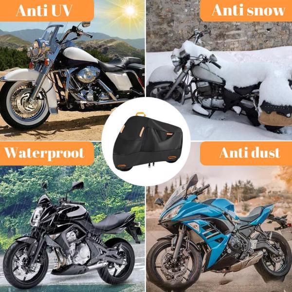 Waterproof Heavy Duty 2XL Motorcycle Cover For Winter Outside Storage Snow Rain