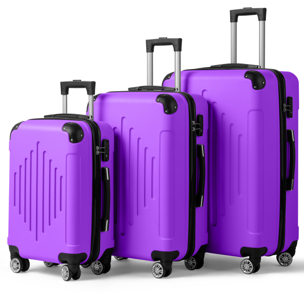 FCH 3-in-1 trolley case with 2 corners and diamond stripes - lavender