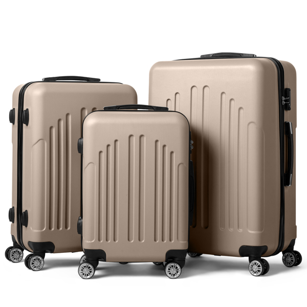 FCH Curved Vertical Stripe 3-in-1 Trolley Case - Champagne Gold