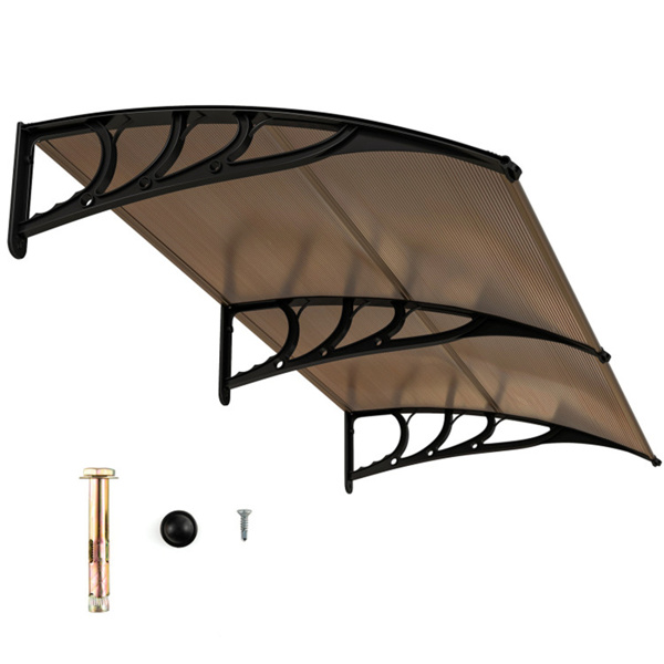 Outdoor Overhang Awning for Sunlight Rain Snow Wind Protection