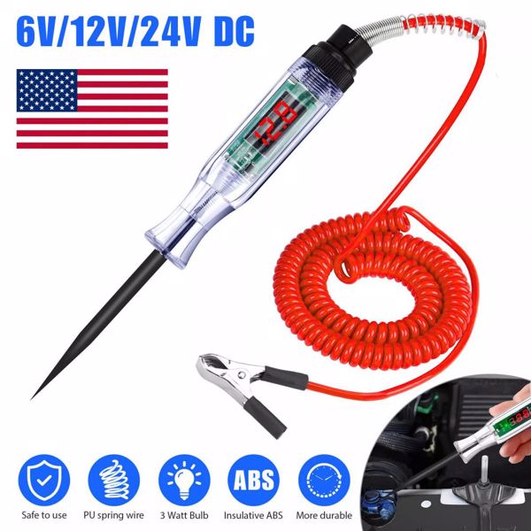 6/12/24V Car Digital Electric Voltage Circuit Tester Truck Automotive Light Test