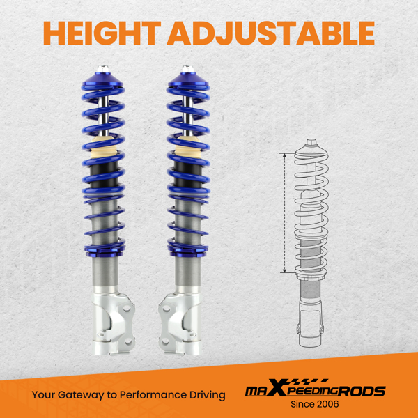 Coilovers Kit Coil Spring Struts Shocks Suspension For VW MK2 / MK3 Golf & Jetta C2408230025