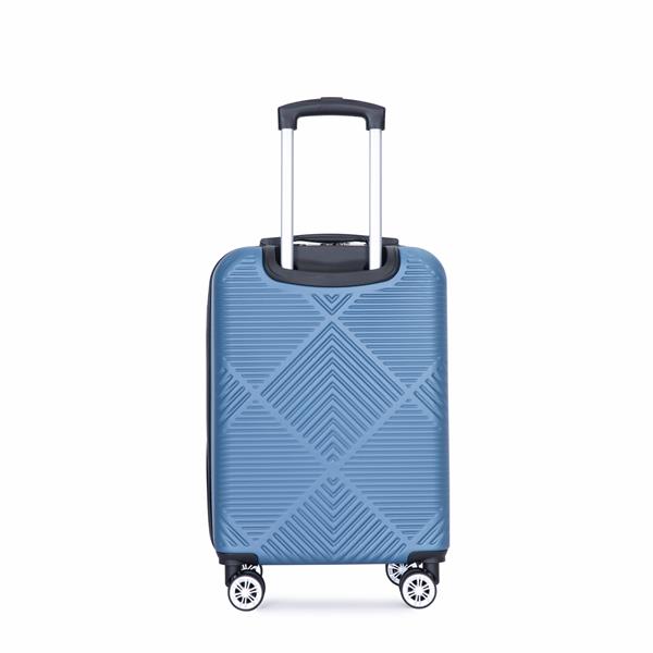 2Piece Luggage Sets ABS Lightweight Suitcase , Spinner Wheels,  (20/14) BLUE