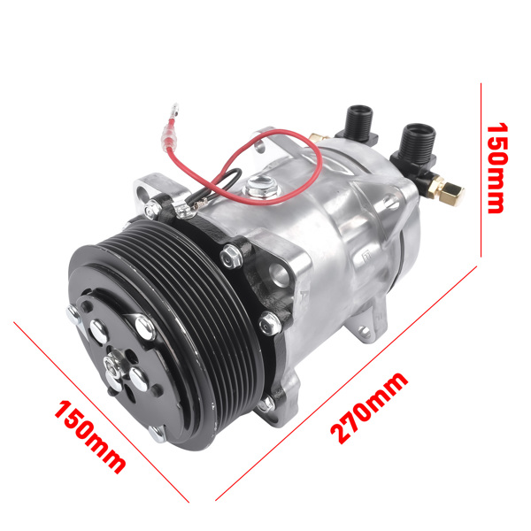 AC Compressor with Clutch Replacement for TM16 TM-16 8 Groove, 12 Volt, Aluminum 103-56120, 488-46120