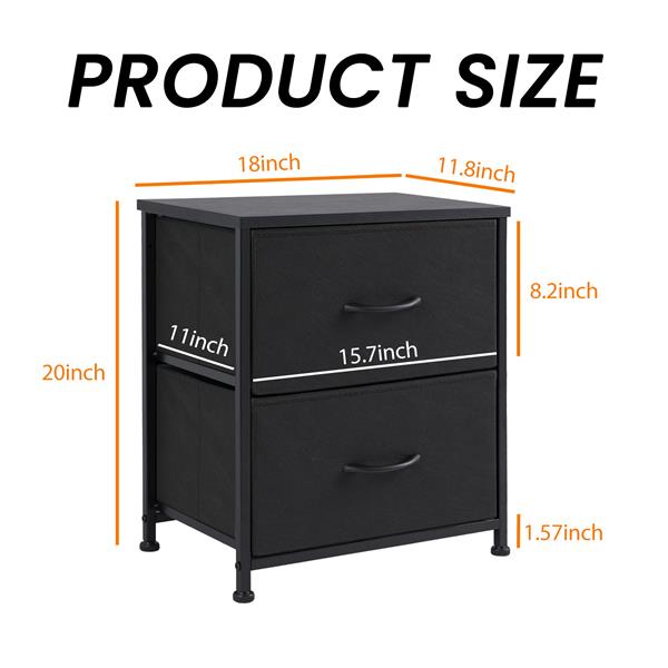 Drawers Dresser Chest of Drawers,Metal Frame and Wood Top,Black,wo packs