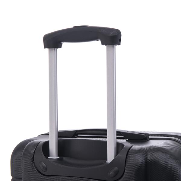 Luggage universal wheel hard shell lightweight password lock (family set - black, 3-piece set (20 inches 24 inches 28 inches))