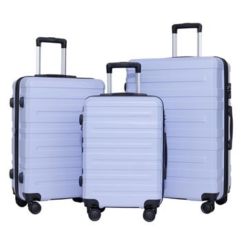 luggage sets 3 piece,carry-on luggage with wheels,check in luggage,28/24/20 inch luggage,tsa approved lock,hardshell suitcase,Blue Purple