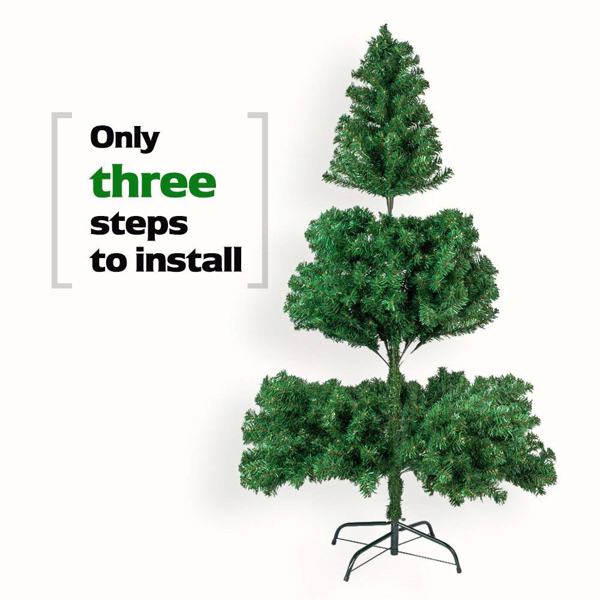 4 FT Artificial Christmas Tree, Unlit Christmas Pine Tree with 230 Branch Tips and Sturdy Metal Stand for Office Home Store Party Holiday Decor, Green