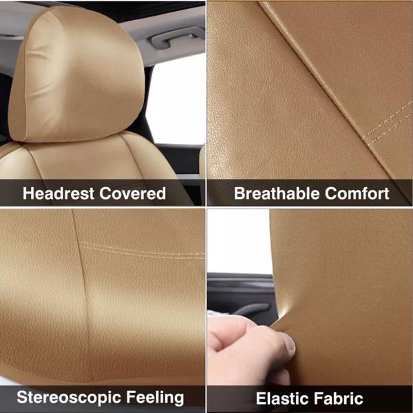 Leather Car Seat Covers Full Set 5-Seats Front Rear Protector Cushion For TOYOTA