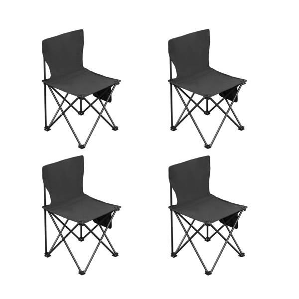 4 Pack Folding Camping Chairs with Carrying Bag, Lawn Chairs Camp Chair Beach Chair Portable Folding Camping Chairs Lightweight Foldable Sports Chair, Black