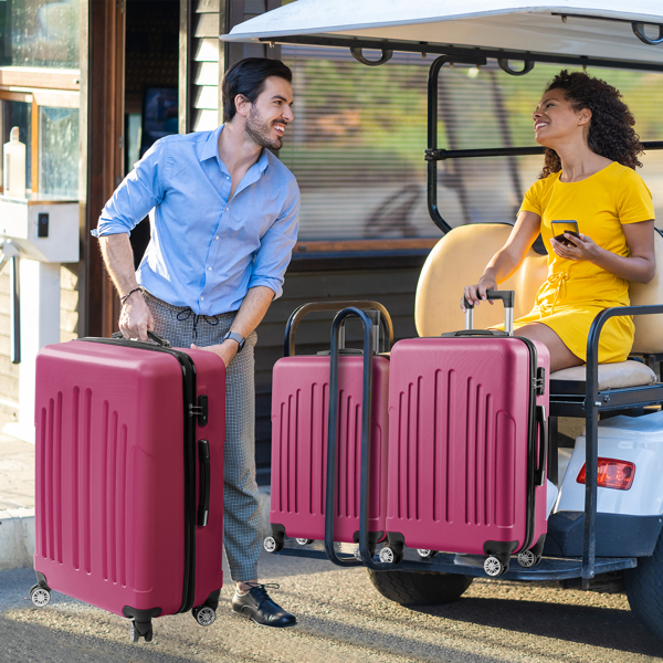 FCH Curved Vertical Stripe 3-in-1 Trolley Case - Smoky Purple