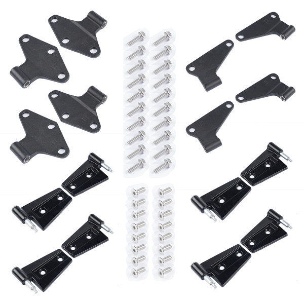 16PCS Steel Door Hinge Kit Inside & Outside for 2007-2018 Jeep Wrangler JK 3.6L 55395386AB 55395385AC