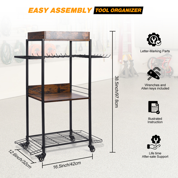 Rolling Garage Tool Organization Organizer, Power Tool Organizer, Garage Supplies, Closets, Sheds, Garage Organization and Storage Utility Shelves